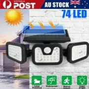 74 LED Solar Powered PIR Motion Sensor LED Wall Light Security Garden Flood Lamp