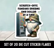 Scratch Offs Gnome Die Cut Stickers Happy Mail - Set of 20