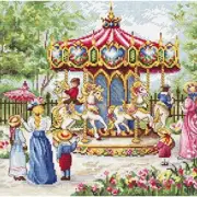 Magical Horses Cityscape Cross Stitch Kit - Letistitch LETI 979 | DIY Embroidery