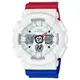 G-SHOCK CASIO 卡西歐展現台灣風格藍白紅旋風配色運動腕錶 型號：GA-120TRM-7A【神梭鐘錶】