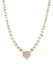 Bloomingdale's Fine Collection Diamond Clover Pendant Necklace in 14K Yellow Gold, 0.50 tcw