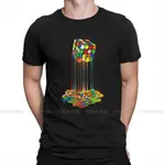 MATH RUBIK 100% 棉 T 恤融化拼圖個性化男士 T 恤時髦上衣 6XL