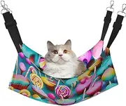 EdWal Colorful Sweet Lollipop Cupcake Donut print Soft Sleeping Hammock Cat Hammock for Cage Hanging,Pet Hammock Bed Adjustable for Small Animals