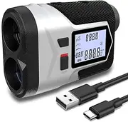 Slope Laser Rangefinder 6X LCD Display Rechargeable Outdoor Distance Measuring Speed Device for Hunting Golfing Shooting with USB Cable Carrying Case 800/1200 Yards