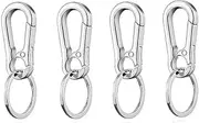 [Bluejunior] Keychain Clip Key Ring, Metal Carabiner Clips Keyring Keychains Chain Holder Organizer for Car and Keys Finder for Men and Women 4 Pack