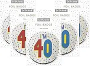 One The Wall Silver 40th Birthday Badge 8.5cm Foil Age 40 with Safety Pin for Party Outfit Accessories Durable Age Badge for Celebrating Milestone Events