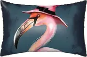 Satin Pillowcase for Hair and Skin Silk Pillow Cases Queen Size Satin Pillow Cover 20x30 Inches Halloween Flamingo Witch Hat Pillowcases with Zipper Cooling Pillow Cases Gifts for Women Men