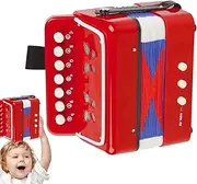 Musical Accordion, Button Accordion, Musical Toy Accordion, Small Portable Accordion with 7 Keys and Buttons for Boys Girls Age 3+, Birthday Gift