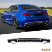 RS3 Style Rear Bumper Diffuser with Tips for AUDI A3 8V Sedan Convertible 13-16