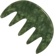 Anneome Jade Massage Comb - Gua Sha Scalp Scraping Tool for Head and Body Massage - Green