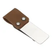 Pen Loop for Notebook, Silver Stainless Steel Clip Pen Holder, Tan