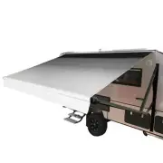 ALEKO Retractable Motorized 16'X8' RV or Patio Canopy Awning Black Fade