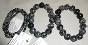 Natural Snowflake Obsidian Stone Bracelets by Healing Light Stones