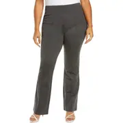 Lyssé Lyssè Elysse High Waist Wide Leg Ponte Pants in Charcoal at Nordstrom, Size 2X