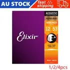 Elixir Acoustic Guitar Strings 6 Strings Phosphor Bronze NANOWEB Coating 12-53