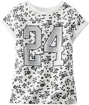 [Carter's] Sporty 24" Floral Tee, Black/White