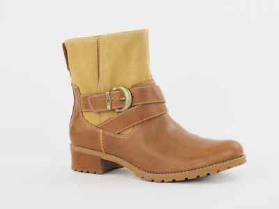 Womens Timberland Bethel 24657 Tan Leather Casual Pull On Winter Ankle Boots