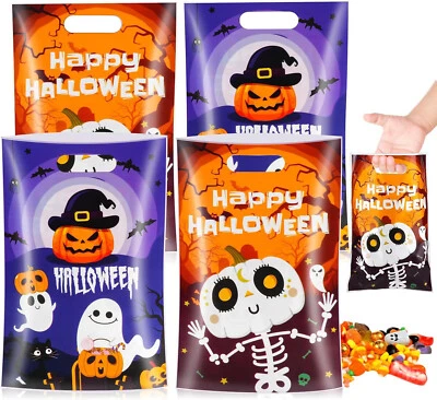 Halloween Treat Bags with Handles, Trick or Treat Halloween Goodie Bags for Kids