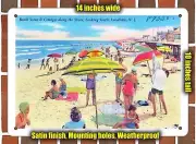 METAL SIGN - New Jersey Postcard - Beach Scene & Cottages Shore, Look