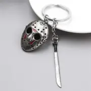 Halloween Horror Movie Friday Jason Voorhees Mask Machete Alloy Key Chain