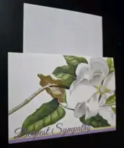Sympathy Card - Magnolia - With Plain Envelope