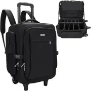 Rolling Makeup Case, Makeup Backpack Professional Makeup Artist Train Case