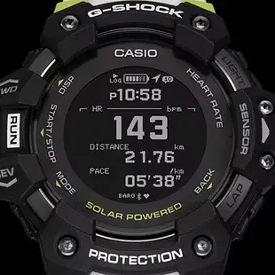 【CASIO 卡西歐】 G-SHOCK太陽能藍牙手錶-黑x白x螢光黃_GBD-H1000-1A7_55mm