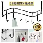6-Hooks Over The Door Hanger Clothes Storage Towel Iron Hanging Rack for Bedroom