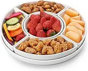 MALACASA Porcelain Divided Serving Dishes, Relish Tray, Serving Bowls for Parties - Perfect for Chips and Dip, Fruit,Veggies, Candy and Snacks,Serving Tray for Party & Entertaining,White