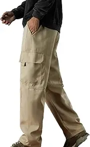 [Generic] Men Cargo Pants Big and Tall Size 48 Loose Straight Wide Leg Pants 2024 Handsome Sports Casual Pants Memory Foam Slip