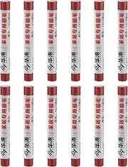 uxcell Furniture Repair Crayons, 12 Pcs Wax Wood Filler Sticks Wood Wax Crayons for Scratches, Wood Floor, Holes, Tables, Dark Red