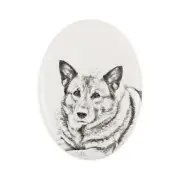 Norwegian Elkhound tombstone with a picture of a dog Art-Dog
