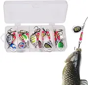 Sequins Baits Treble Hook, Colorful Metal Spinner Baits Set, 10x Fishing Spinner Hard Baits, Hard Metal Baits for Trout Bass Pike Salmon Walleye Fishing