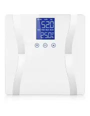 [SOGA] Glass LCD Digital Body Fat Scale Bathroom Electronic Gym Water Weighing Scales in White