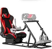 Dardoo G920 Racing Simulator Cockpit Upgrade Driving Sim Stand with Red Gaming Seat Fits for Thrustmaster/Logitech/Fanatec G29 G923 T248 T300RS T150 458 Without Wheels and Pedals
