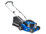 Hyundai 16" Petrol Lawn Mower Push - 79cc Engine, 6 Cutting Heights, Compact Foldable Handle, Easy Start (HYM400A)