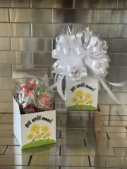 Get Well Soon Gift Box-Basket With 1/2 LB Life Savers Candy & White Bow
