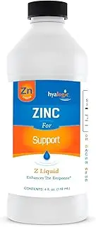 Hyalogic Liquid Zinc Supplement for Immune Support (4 Oz) - Daily Mineral Support Enhanced w/ Hyaluronic Acid for Hydration – Immune Zinc Liquid For Men and Women – Gluten Free, Cruelty Free