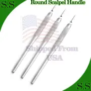 3 Pcs Sterile Surgical Scalpel Handle Blade Holder #3 With Round Pattern