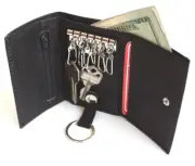 Genuine Leather Mens Keychain Coin Holder Key Ring Front Pocket Wallet 3 Color