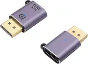 RIIEYOCA DisplayPort Male to DisplayPort Female Version 1.4, Supports 8k 60HZ, 4K 120HZ with Indicator Light for Monitors, Laptops, with Keychain (2-Pack)