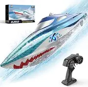 DEERC RC Spider Boat with LED Light for Kids, 2.4Ghz Full Proportional Remote Control Boat for Pools and Lakes, 80 Min Running Time, Pool Toys, Capsize Recovery