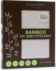 Bubba Blue Bamboo Jersey Cot Fitted Sheet, White
