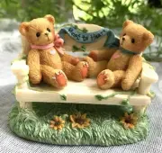 CHERISHED TEDDIES - TWO BEARS ON BENCH - EVENT MINI FIGURINE