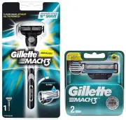 Gillette Mach3 Men New Blade Razor - 1 Count & Mach 3 Manual Shaving Razor Blade