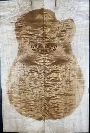 9mm les paul Guitar Top Ripple Spalted Maple Bookmatched Wood Luthier Supply