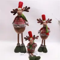 在飛比找ETMall東森購物網優惠-圣誕節裝飾布藝老人雪人精靈和麋鹿造型擺飾兒童禮物公仔娃娃玩具