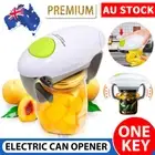 One Touch Automatic Electric Can Opener Jar Lid Opener Smooth Edge Kitchen Bar
