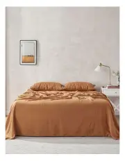 [Natural Home] European Flax Linen Sheet Set in Rust