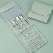 12 in 1 Nail Clippers Kit Stainless Steel Pedicure Grooming Set Full Function Nail Care Tools Manicure Set With PU Travel Case,01 Green